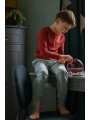Desk for children's bedroom in grey wood with large drawers Ines collection by BellAmy