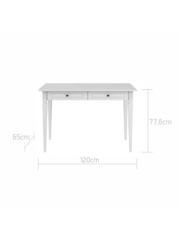 Scrivania per la cameretta dei bambini in legno bianco con ampi cassetti  collezione Ines by BellAmy