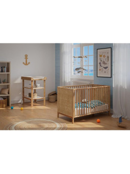 Culla evolutiva Nemo in rattan 60 x 120 naturale - Théo Bébé