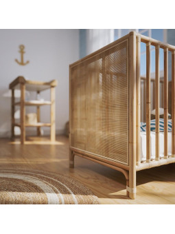 Culla evolutiva Nemo in rattan 60 x 120 naturale - Théo Bébé