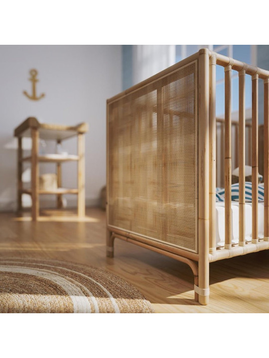 Nemo Evolutive Bed in natural rattan 60 x 120 - Théo Bébé