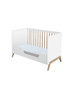 Culla evolutiva Marélie in legno bianco 60 x 120 trasformabile in lettino o divanetto con fasciatoio opzionale - Théo Bébé
