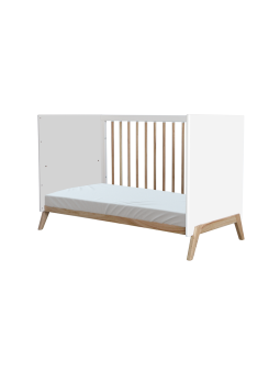 Culla evolutiva Marélie in legno bianco 60 x 120 trasformabile in lettino o divanetto con fasciatoio opzionale - Théo Bébé