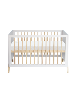 Culla evolutiva Marélie in legno bianco 60 x 120 trasformabile in lettino o divanetto con fasciatoio opzionale - Théo Bébé