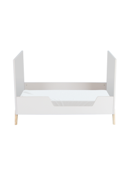 Marélie evolutionary cradle in white wood 60 x 120 convertible into a cot or sofa with optional changing table - Théo Bébé