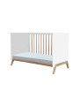 Marélie evolutionary cradle in white wood 60 x 120 convertible into a cot or sofa with optional changing table - Théo Bébé