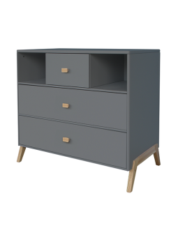 Marélie chest of drawers for children's bedrooms in silex wood with optional changing table and cedar wood legs - Théo Bébé