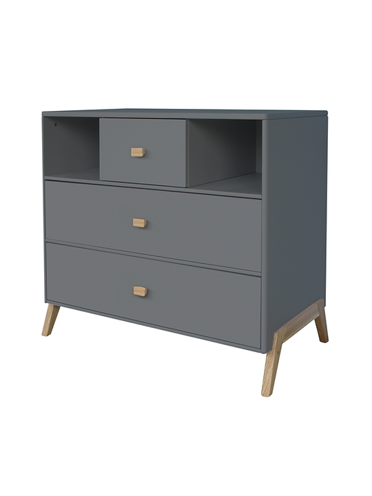 Marélie chest of drawers for children's bedrooms in silex wood with optional changing table and cedar wood legs - Théo Bébé
