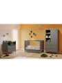 Cassettiera per camerette bambini Marélie in legno grigio con fasciatoio opzionale e gambe in legno di cedro - Théo Bébé