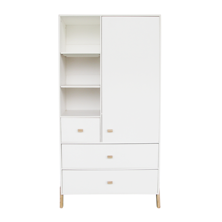 Armadio per bambini e camerette n legno bianco con gambe in legno di cedro bianco massello - Théo Bébé