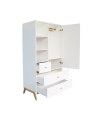 Armadio per bambini e camerette n legno bianco con gambe in legno di cedro bianco massello - Théo Bébé