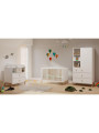 White wooden wardrobe for children and bedrooms with legs in solid white cedar - Théo Bébé