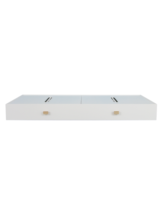 White wooden bed drawer trundle 70x140 for children bedrooms - Théo Bébé