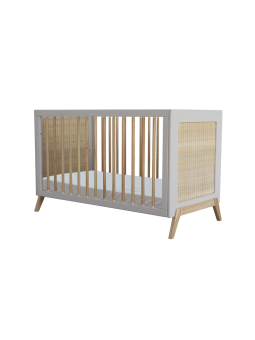 Culla evolutiva Marélia in rattan 60x120 grigia - Théo Bébé