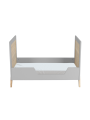 Evolutive Cot Bed in rattan 60x120 cm with solid wood light grey model Marélia by Théo Bébé