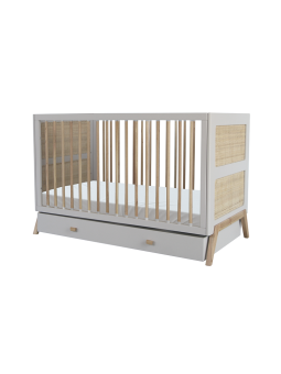 Evolutive Bed / Desk 60x120 Marélia light grey - Théo Bébé