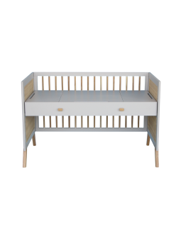 Evolutive Bed / Desk 60x120 Marélia light grey - Théo Bébé