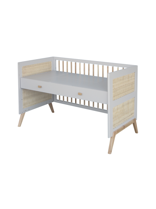 Evolutive Bed / Desk 60x120 Marélia light grey - Théo Bébé