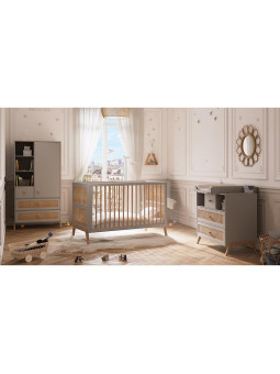 Evolutive Bed / Desk 60x120 Marélia light grey - Théo Bébé
