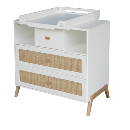Cassetteria Marélia in rattan bianca - Théo Bébé