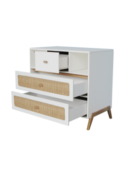 Cassetteria Marélia in rattan bianca - Théo Bébé