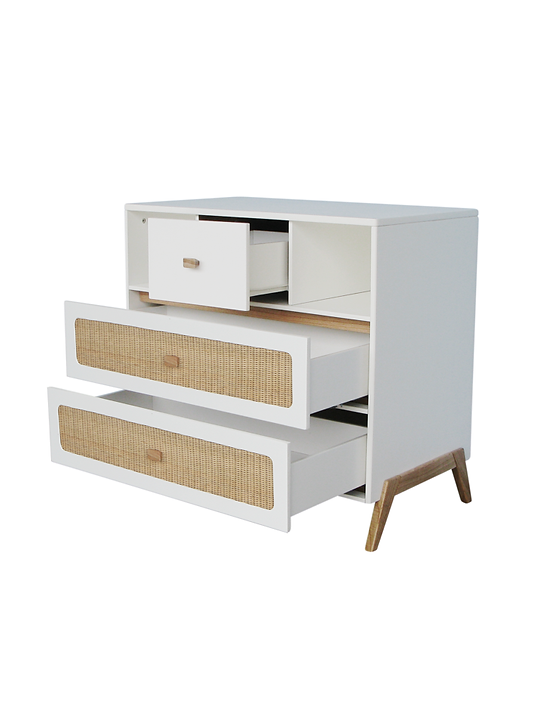 Cassetteria Marélia in rattan bianca - Théo Bébé