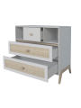 Children's Chest of Drawers Marélia in rattan light grey - Théo Bébé