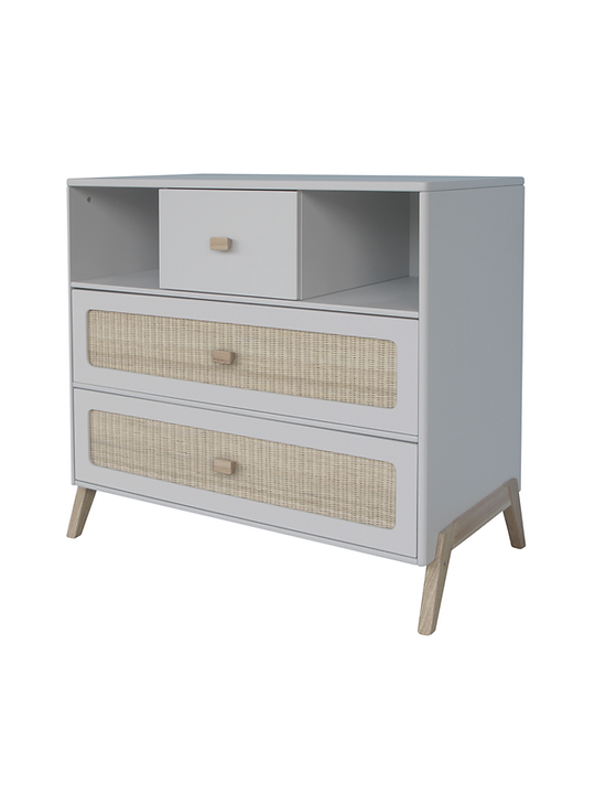 Cassetteria Marélia in rattan grigia - Théo Bébé