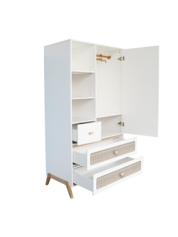 Armadio per Bambini Cameretta Marélia in legno bianco - Théo Bébé