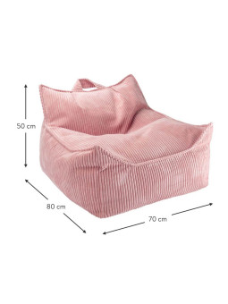 Pouf a sacco per bambini in velluto a coste rosa - Wigiwama