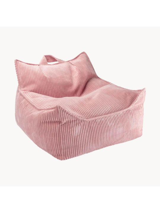 Pouf a sacco per bambini in velluto a coste rosa - Wigiwama