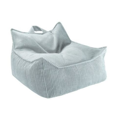 Pouf a sacco in velluto a coste menta per bambini - Wigiwama