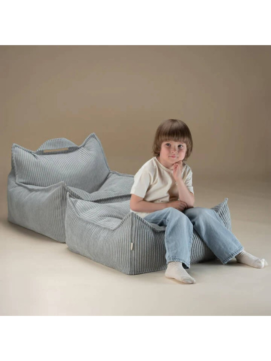 Pouf a sacco in velluto a coste menta per bambini - Wigiwama