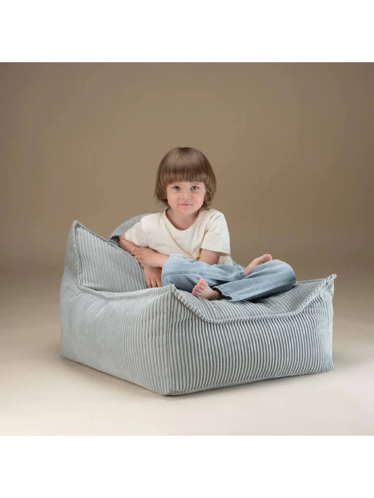 Pouf a sacco in velluto a coste menta per bambini - Wigiwama
