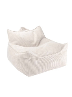 Pouf a sacco in velluto a coste bianco per bambini - Wigiwama