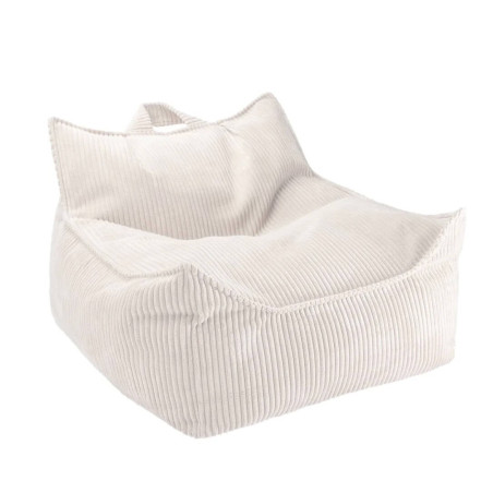 Pouf a sacco in velluto a coste bianco per bambini - Wigiwama