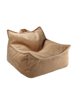 Pouf a sacco in velluto a coste marrone per cameretta bambini - Wigiwama
