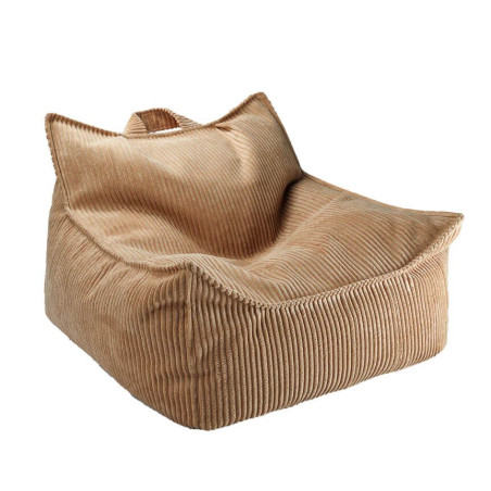 Pouf a sacco in velluto a coste marrone per cameretta bambini - Wigiwama
