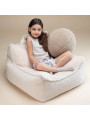 Pouf a sacco in tessuto teddy bianco per bambini - Wigiwama