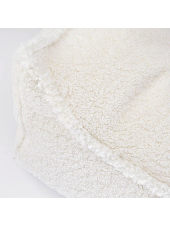 Children Kids Cream White Beanbag Chair Teddy Fabric - Wigiwama