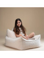 Pouf a sacco in tessuto teddy bianco per bambini - Wigiwama