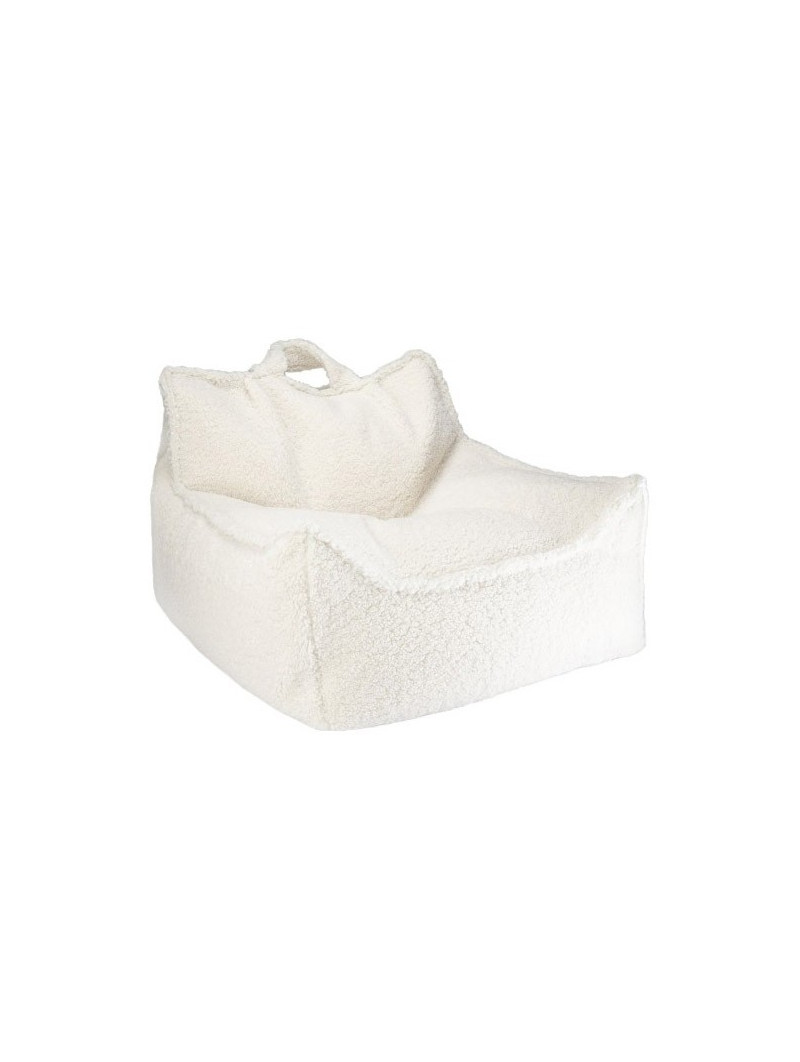 Children Kids Cream White Beanbag Chair Teddy Fabric - Wigiwama