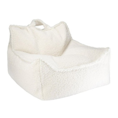 Children Kids Cream White Beanbag Chair Teddy Fabric - Wigiwama