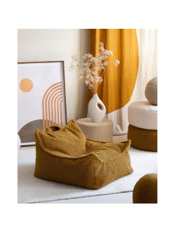 Pouf a sacco in tessuto teddy caramello per bambini - Wigiwama