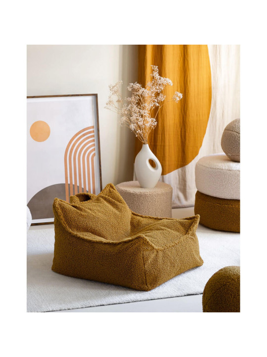 Pouf a sacco in tessuto teddy caramello per bambini - Wigiwama