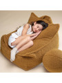 Pouf a sacco in tessuto teddy caramello per bambini - Wigiwama