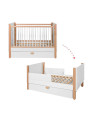 Cradle Cot Bed for children's bedroom in White MDF and Rattan exotic colonial style - Ratata by BellAmy