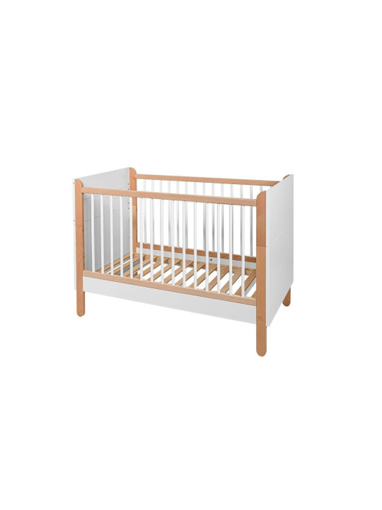 Culla Lettino per la cameretta dei Bambini in MDF Bianco e Rattan stile coloniale esotico - Ratata by BellAmy
