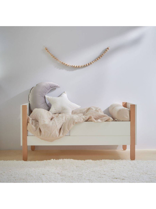 Culla Lettino per la cameretta dei Bambini in MDF Bianco e Rattan stile coloniale esotico - Ratata by BellAmy