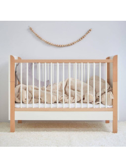 Culla Lettino per la cameretta dei Bambini in MDF Bianco e Rattan stile coloniale esotico - Ratata by BellAmy